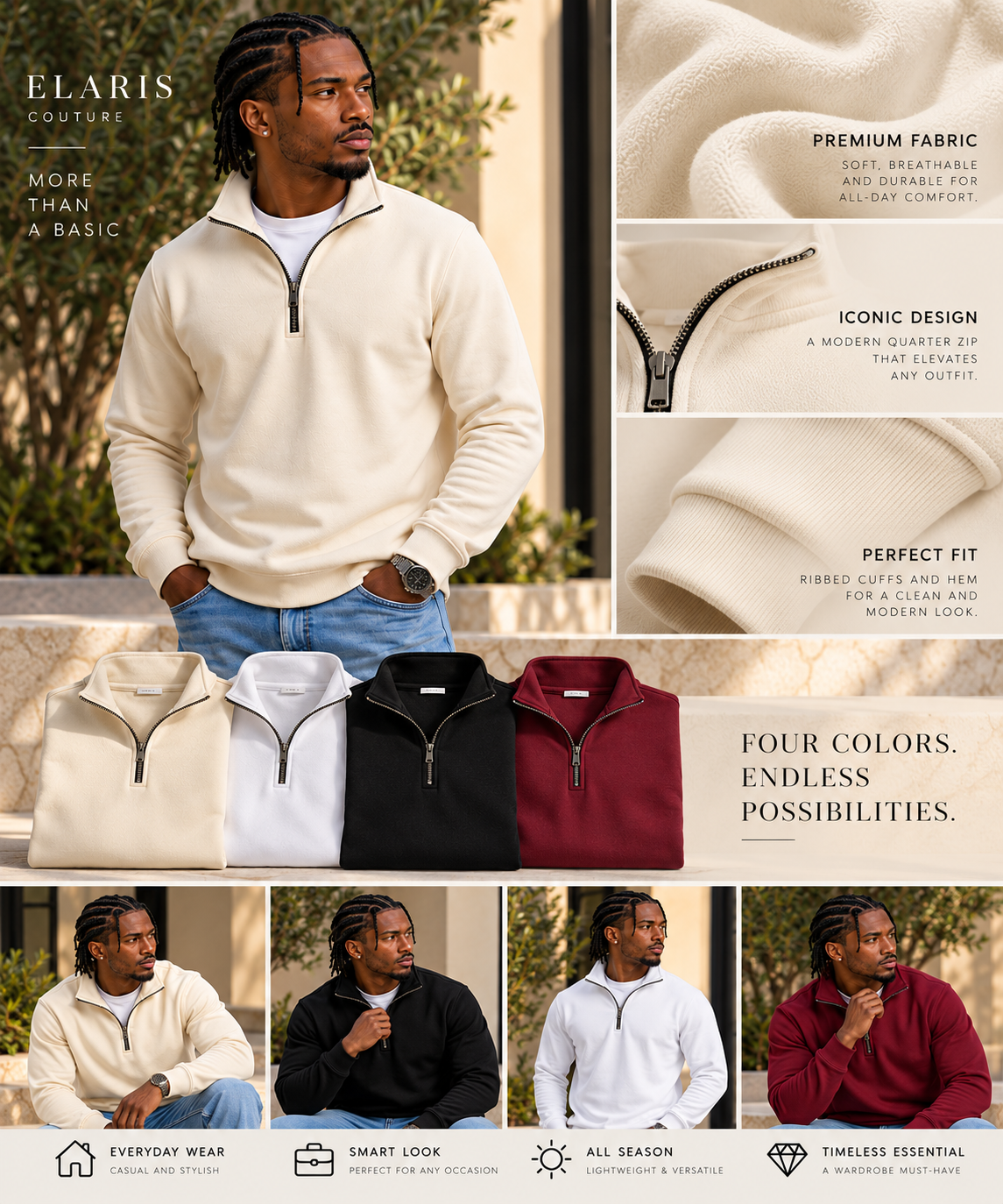 Men's Quarter-Zip Knit