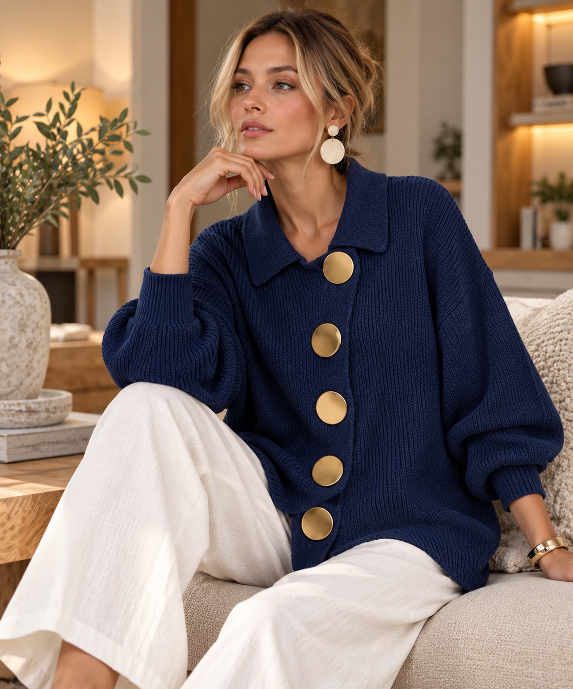 Stefania Signature Oversized Knit Cardigan