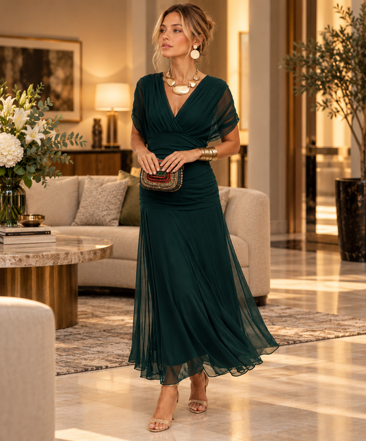 Mikaela Long Off-the-Shoulder Dress